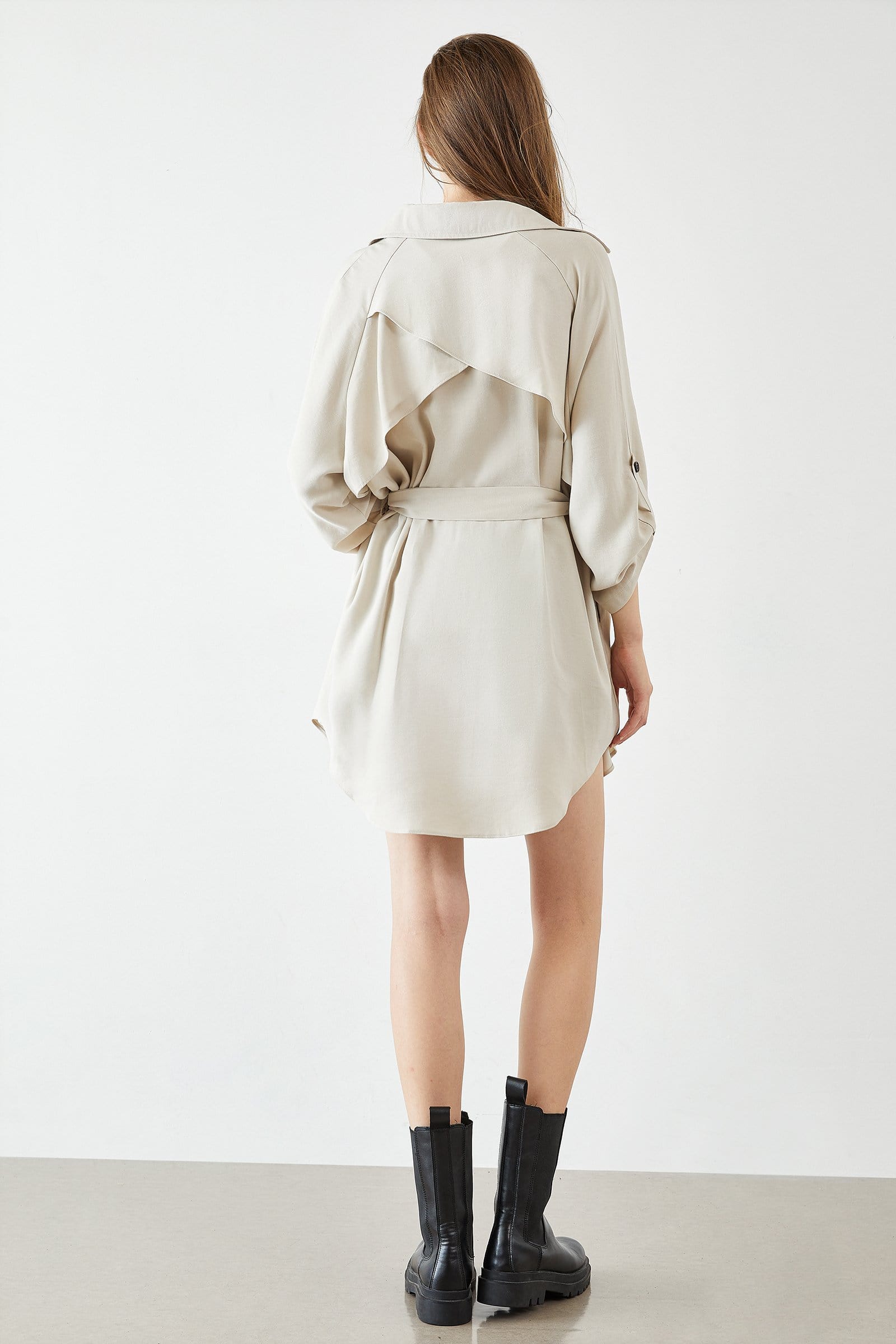 Jaida Beige Medium Sleeve Jacket