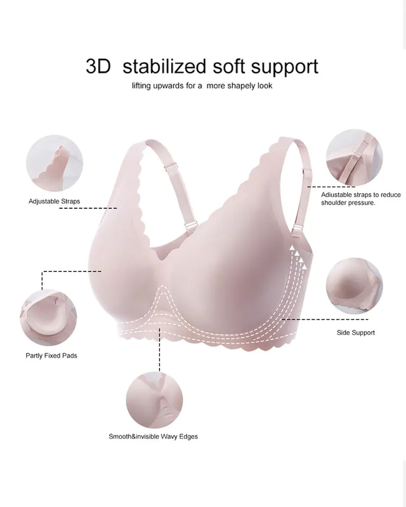 Deep V Wireless Seamless Stretchy Push-up Bra