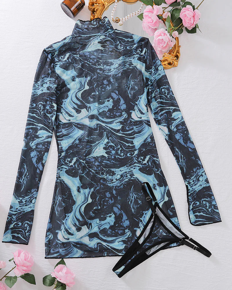 Rhinestone Decorative Open Crotch Transparent Mesh Pantyhose