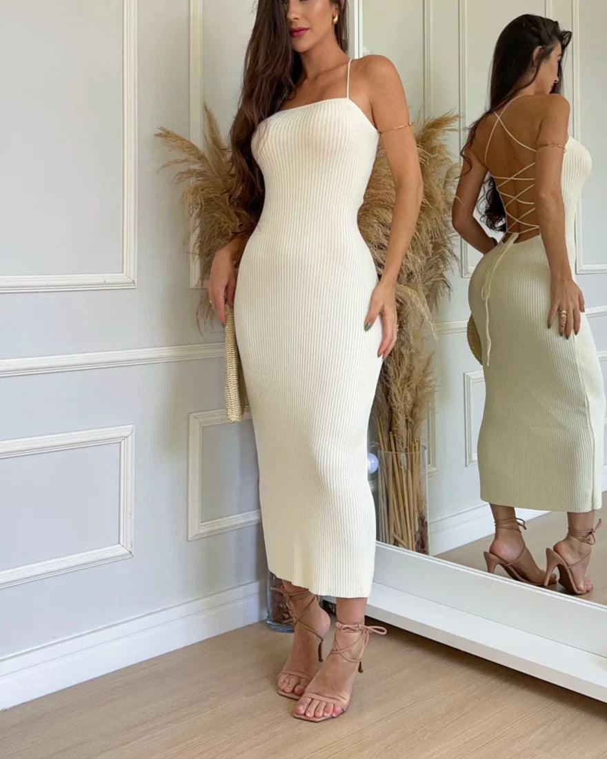 Aurora Listrado Tricot Dress