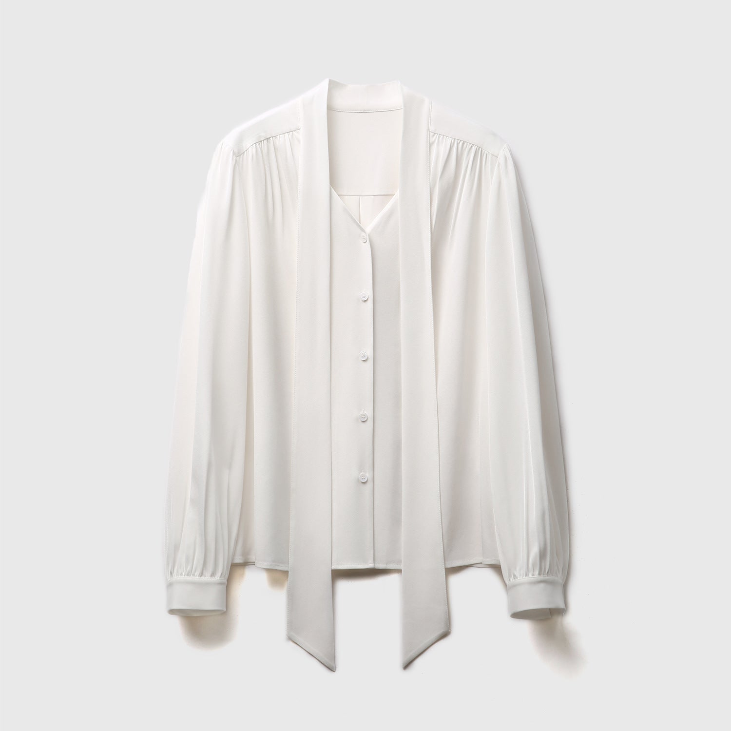 Eleni Cornflower White Tie Shirt