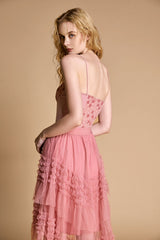 Pink Floral Lace Cropped Corset