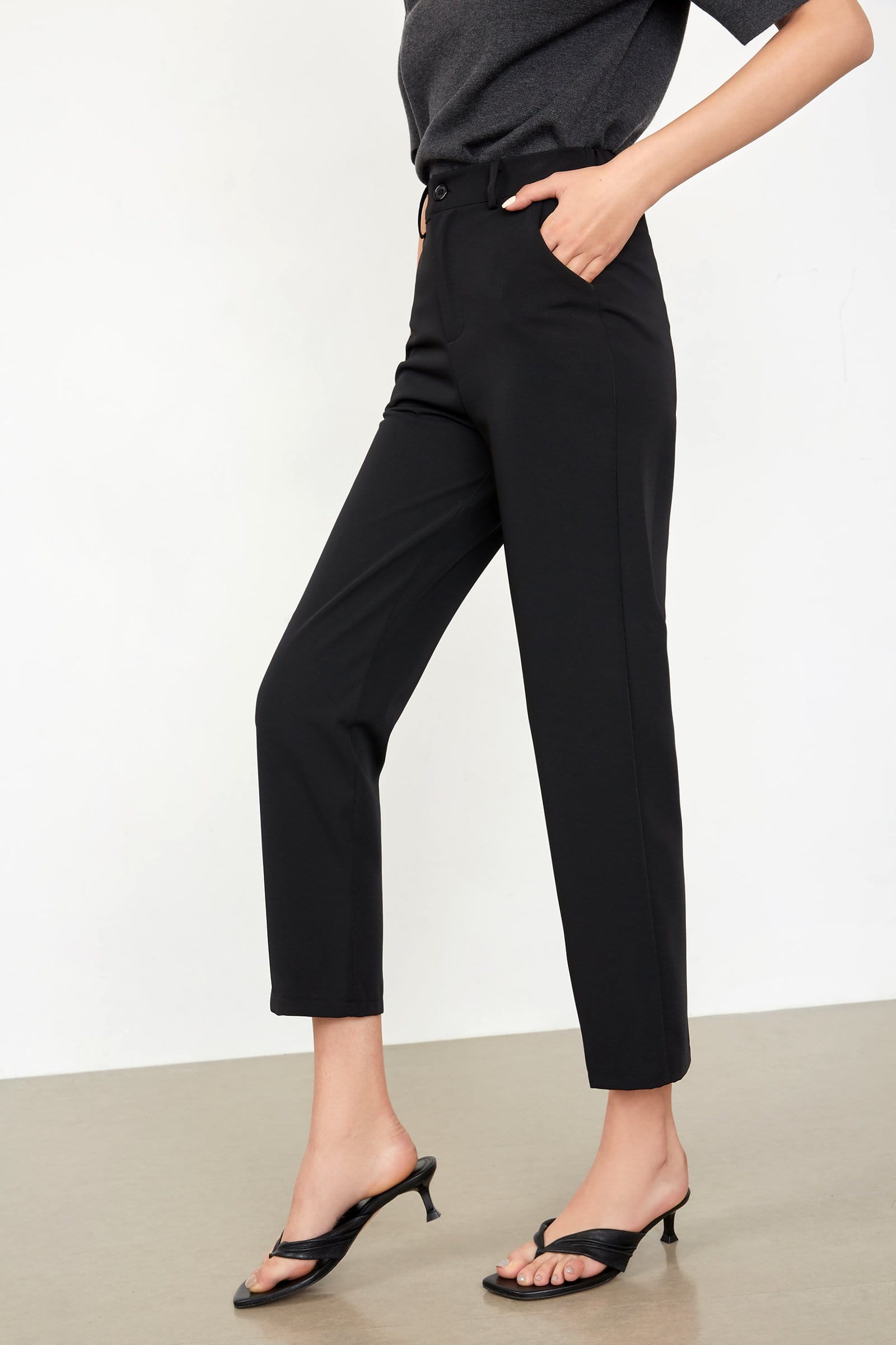 Mafalda Black Straight Leg Pants