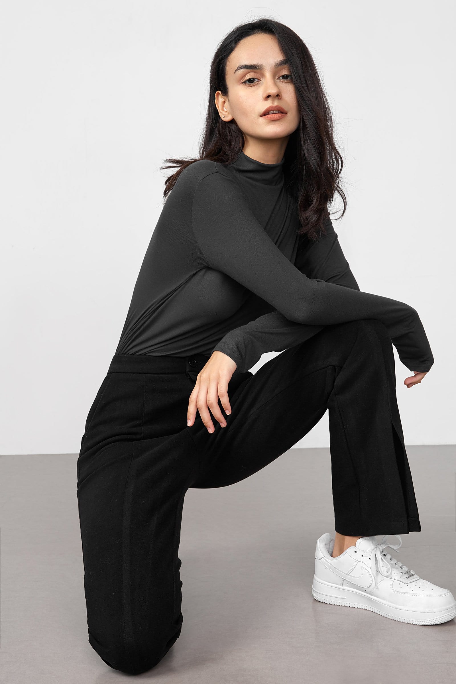 Ebrill Black Straight Leg Pants