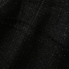 Librada Black Button Short Sleeve Mini Dress