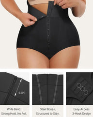 Women's High-waisted with Zipper and Hook-eye Tummy Control Shaping Shorts