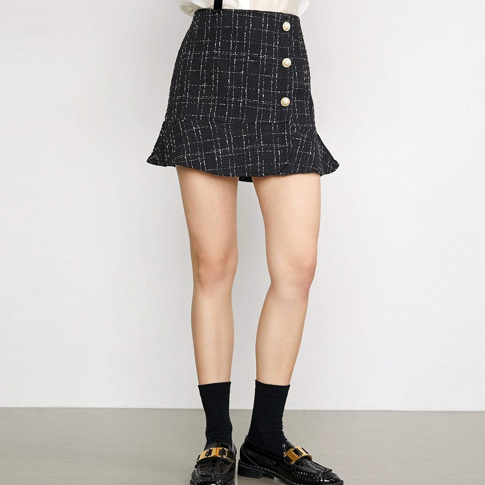 Othmar Black Ruffle Hem Skirt