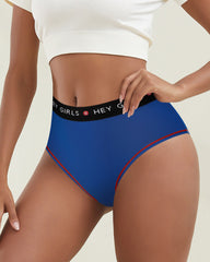 Mid-Rise Letter Color Block Elastic Breathable Comfortable Briefs