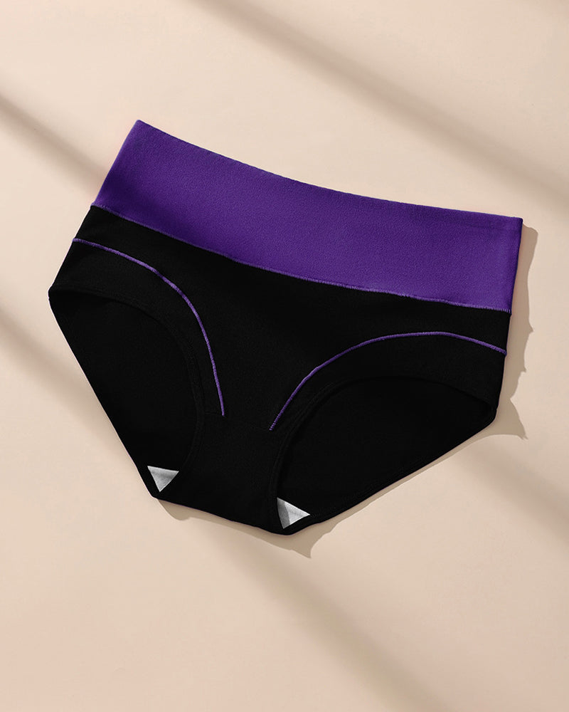 Women's  High Waist Colorblock Seamless Cotton Briefs