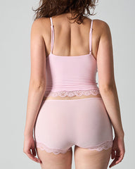 V-neck Lace-trimmed Seamless Stretch Camisole Top and Boxer Briefs Set