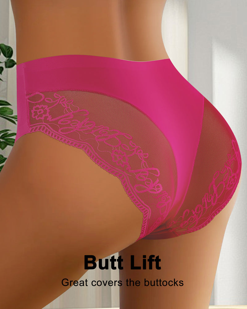 Patchwork Lace Seamless Elastic Panties