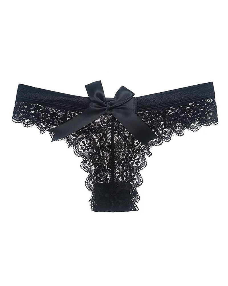 Lace Bow Low-rise Thong