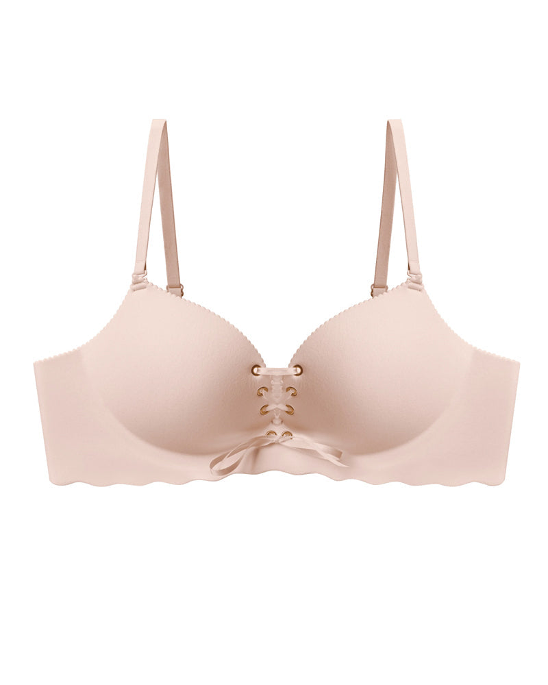 Women's Drawstring Push-Up Detachable Shoulder Straps Wire-Free Comfort Bra