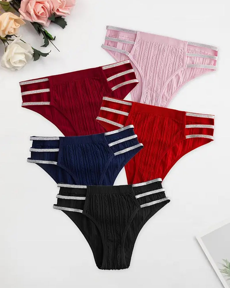 Openwork Glossy Waistband Comfortable Breathable Underwear