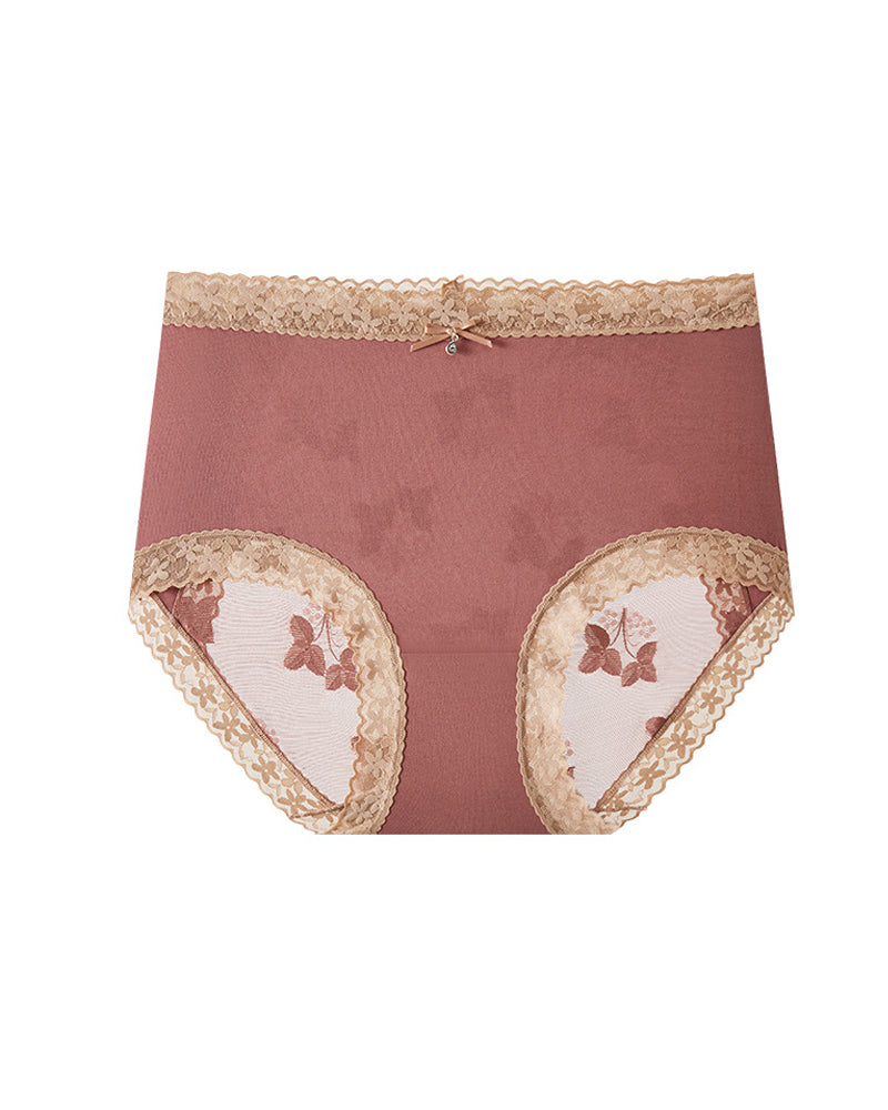 Seamless Breathable See-through Lace Cotton Panties