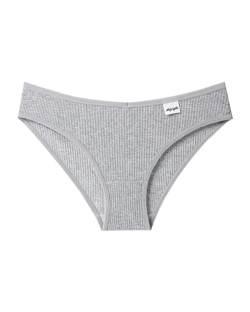 Women's Solid Color Vertical Striped Knit Stretch Seamless Thong