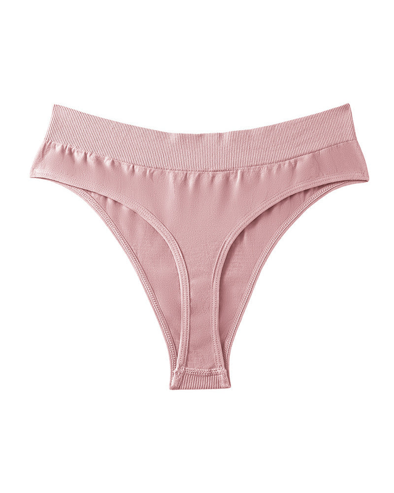 Women's Seamless Sports Fitness Solid Color Elastic T-Thong
