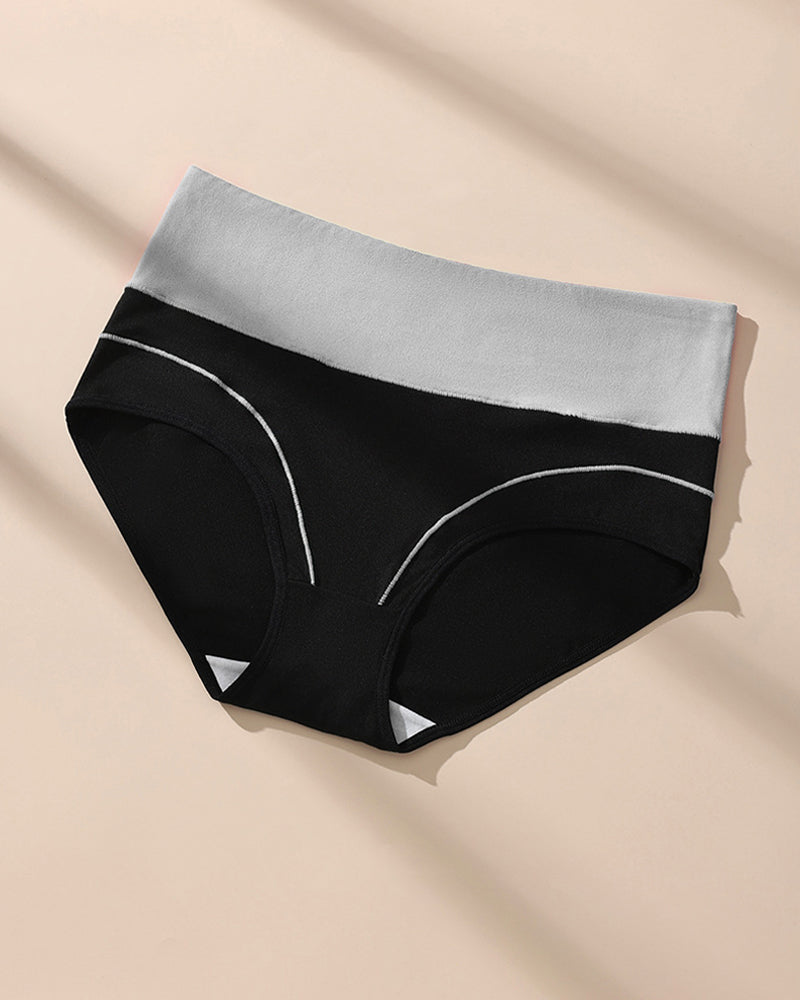 Women's  High Waist Colorblock Seamless Cotton Briefs