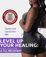 Double Compression Garment Abdomen Control Hook And Eye Closure Tummy Control Adjustable Bodysuit