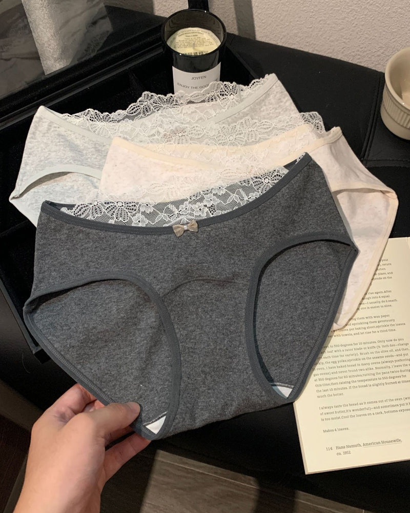 Comfortable Lace-trimmed Soft Cotton Panties