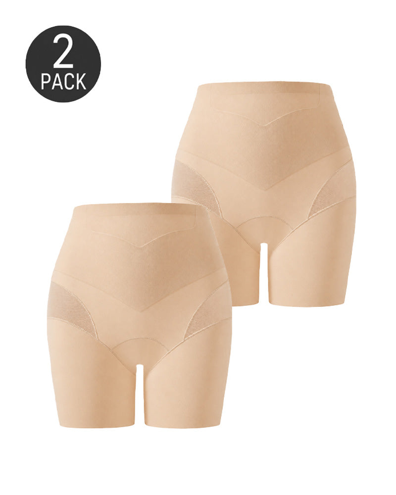 2-Pack High Waist Tummy Control Seamless Breathable Mesh Shaping Shorts