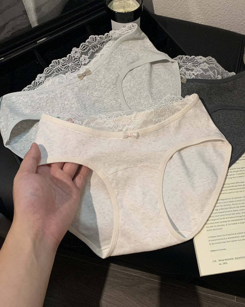 Comfortable Lace-trimmed Soft Cotton Panties