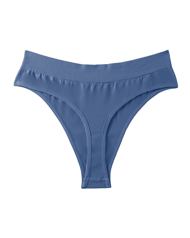 Women's Seamless Sports Fitness Solid Color Elastic T-Thong