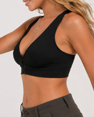 2-Pack Front Closure Deep V Seamless Push-up Wireless Bra