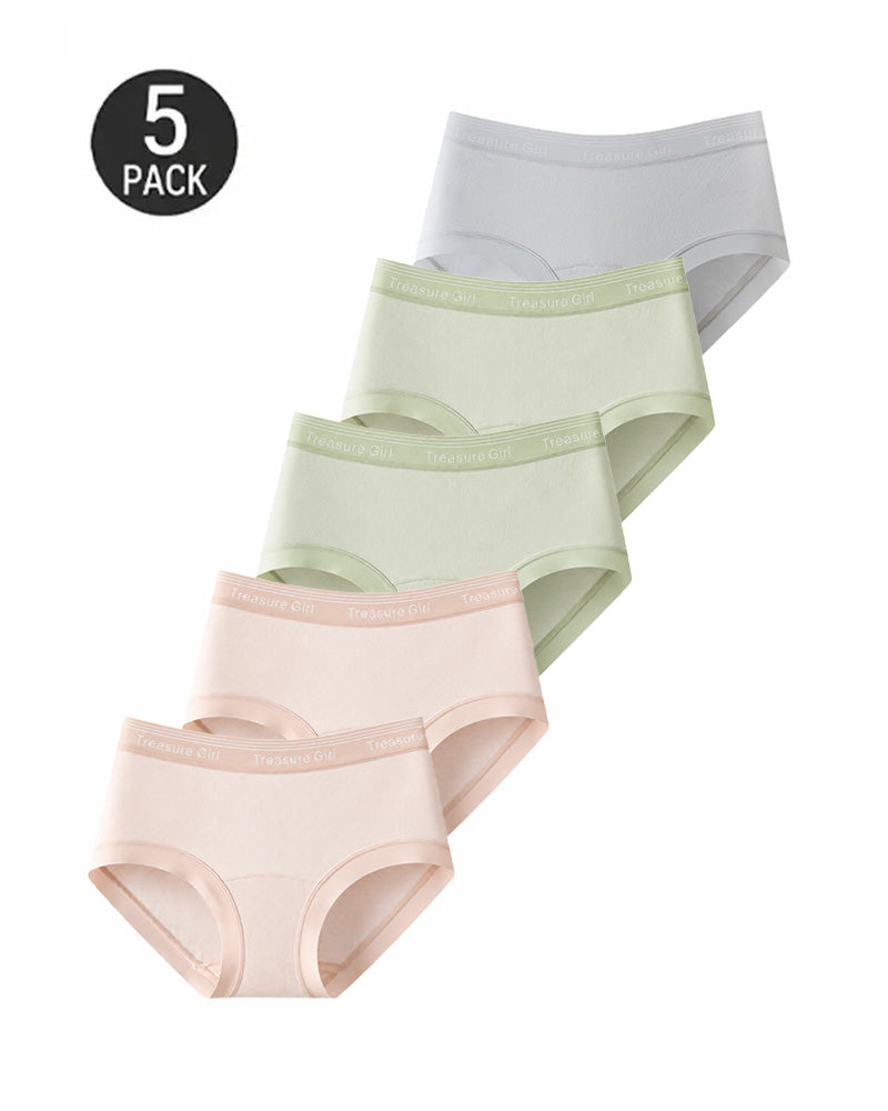Five-Pack Cotton Seamless Breathable Panties