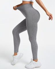 Women's Solid Color Elastic High-Waisted Comfortable and Breathable Sports Leggings