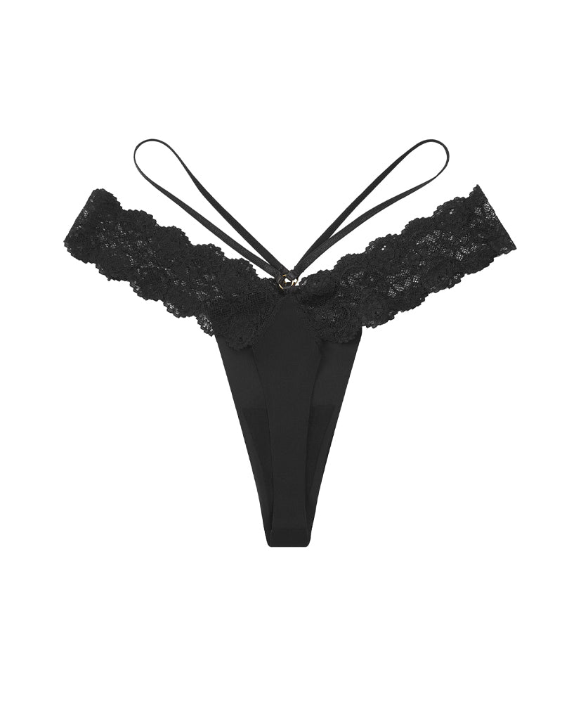 Double-strapped Lace Thong Panties