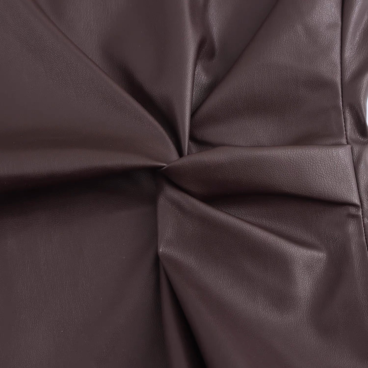 Faux Leather Knotted Dress