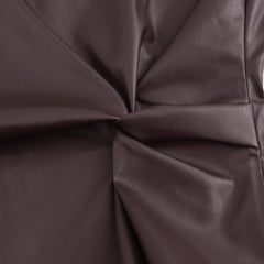 Faux Leather Knotted Dress