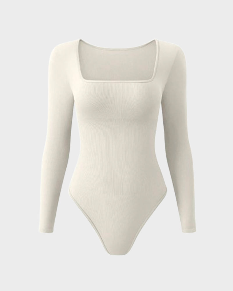 Square Neck Long Sleeve Bodysuits