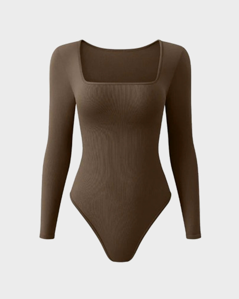Square Neck Long Sleeve Bodysuits
