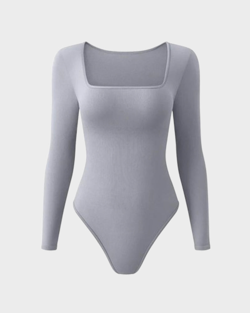 Square Neck Long Sleeve Bodysuits