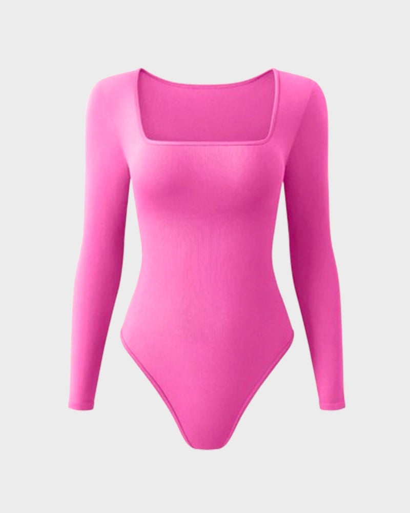 Square Neck Long Sleeve Bodysuits