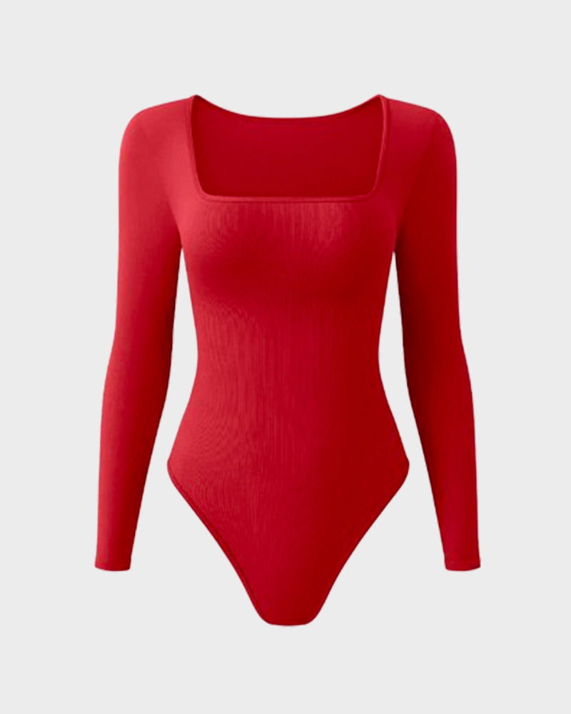 Square Neck Long Sleeve Bodysuits