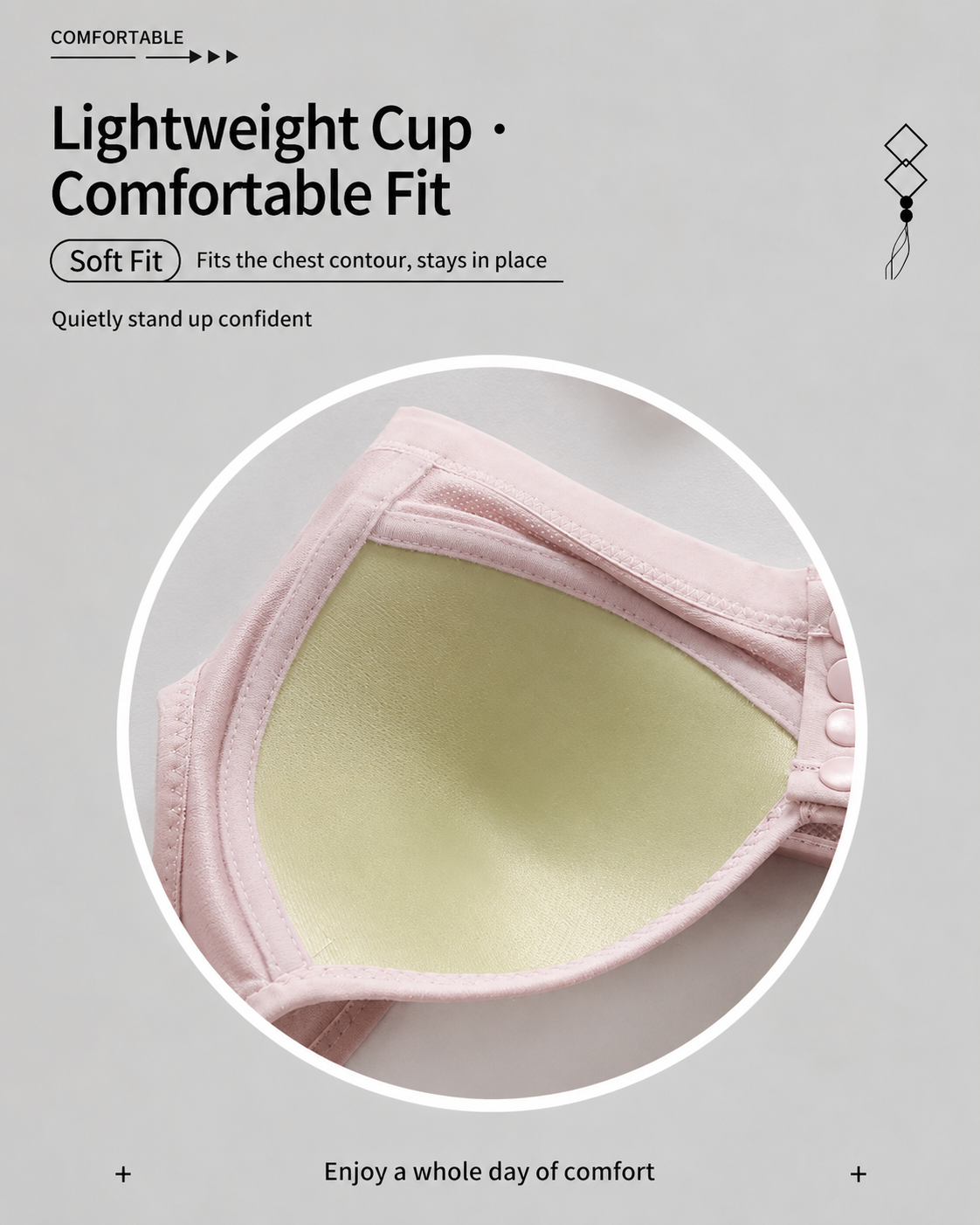 Three-Pack Front-Close Jacquard Full Cup Wire-Free Seamless Bra