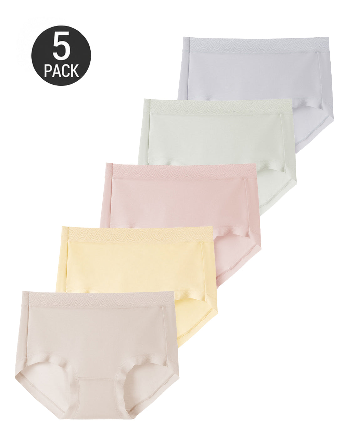5-Pack Mid Waist Soft Modal Cotton Panties