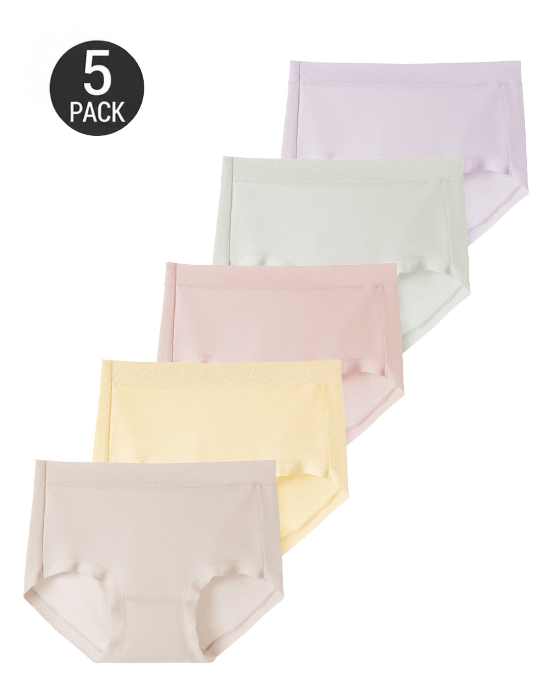 5-Pack Mid Waist Soft Modal Cotton Panties