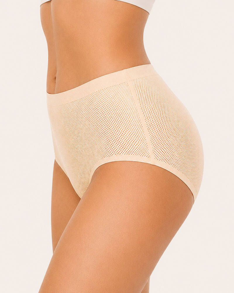 3-Pack Plus Size Mesh Ice Silk Breathable Seamless Panties