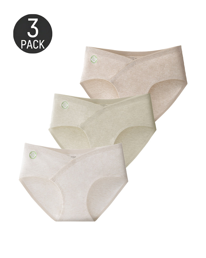 Multi-Pack Seamless Pure Cotton Low Waist V-Shaped Maternity Antibacterial Briefs