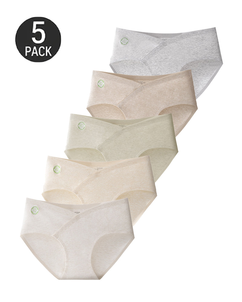 Multi-Pack Seamless Pure Cotton Low Waist V-Shaped Maternity Antibacterial Briefs