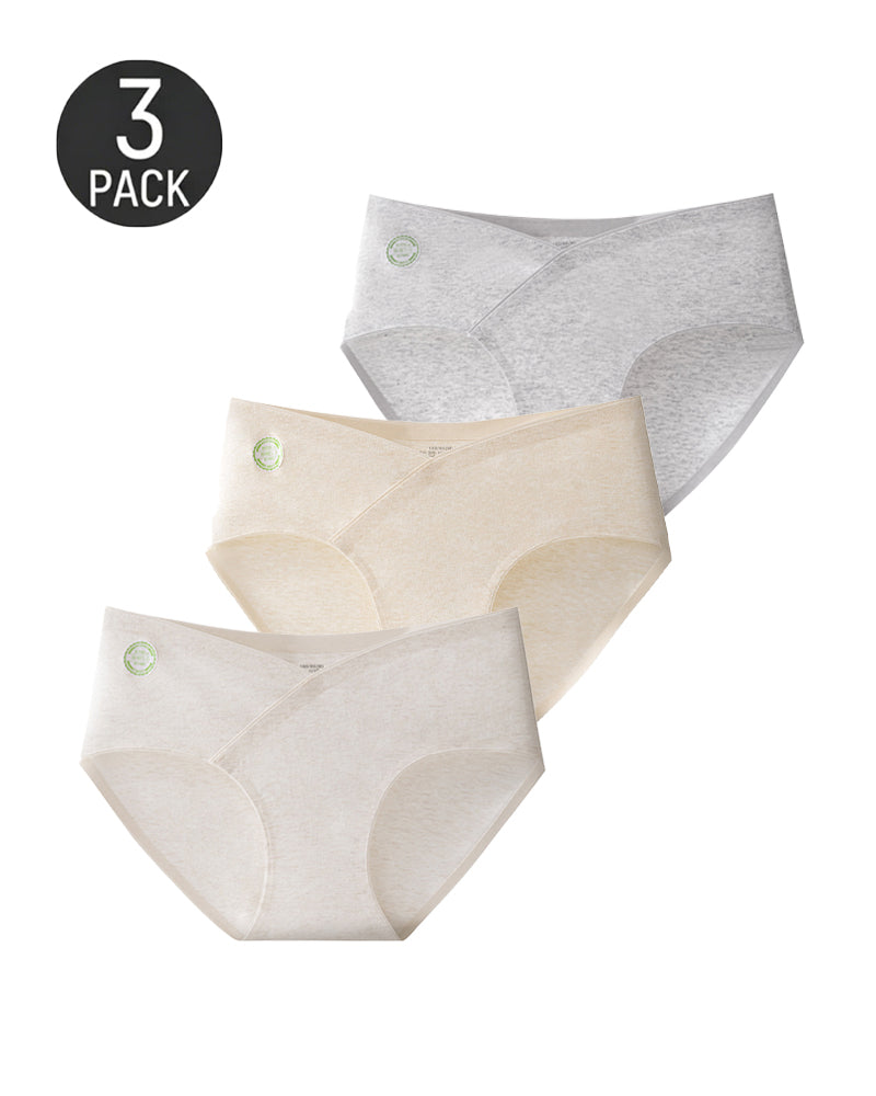 Multi-Pack Seamless Pure Cotton Low Waist V-Shaped Maternity Antibacterial Briefs