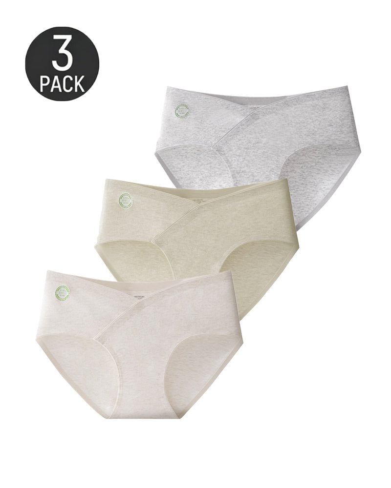 Multi-Pack Seamless Pure Cotton Low Waist V-Shaped Maternity Antibacterial Briefs