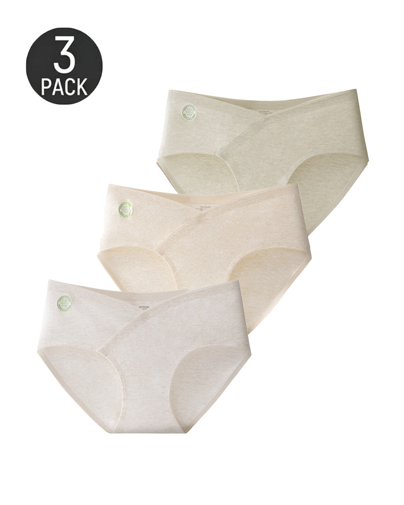 Multi-Pack Seamless Pure Cotton Low Waist V-Shaped Maternity Antibacterial Briefs