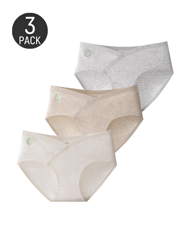 Multi-Pack Seamless Pure Cotton Low Waist V-Shaped Maternity Antibacterial Briefs