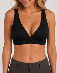 2-Pack Front Closure Deep V Seamless Push-up Wireless Bra