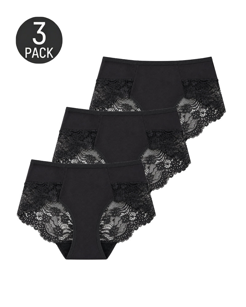 Multiple-Pack Cotton Lace Patchwork Briefs